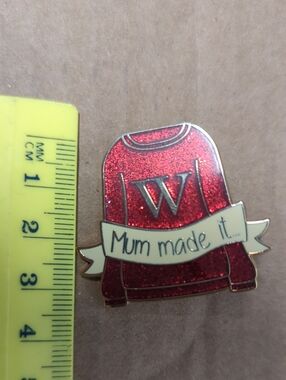 W Sweater Red Glitter 'Mum made it'  Enamel Pin Harry Potter Nimbus Designs